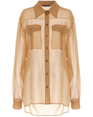 Alberta Ferretti Chiffon -Hemd - Natur