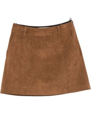 DUNST Suede Effect Mini Skirt - Brown