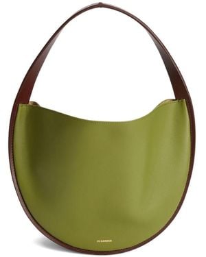 Jil Sander Pivot Leather Hobo Bag - Green