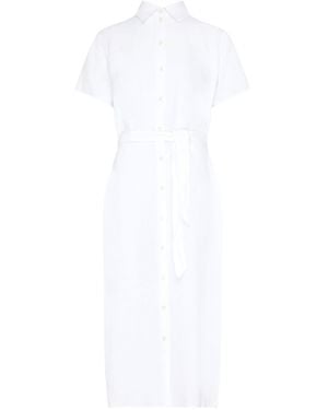 Vilebrequin Camisa de lino con cinturón de - Blanco