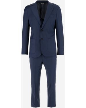 Brian Dales Stretch Wool Canvas Dress - Blue