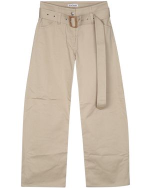 Acne Studios Patch-Detail Organic Cotton Trousers - Natural