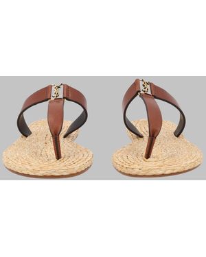 Saint Laurent 100% Leather Sandals - Metallic