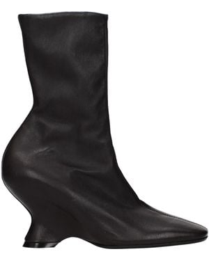 Dries Van Noten Ankle Boots/Dark Leather - Black