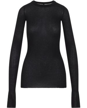Rick Owens Rib L/S T Shirt - Schwarz