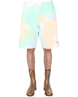 MSGM Tie Dye Pattern Bermuda - White