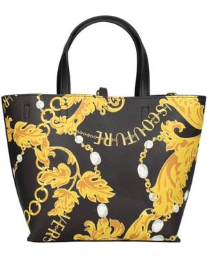 Versace Jeans Couture Bolsas a mano Mujeres de alta costura poliuretano negro/oro - Metálico