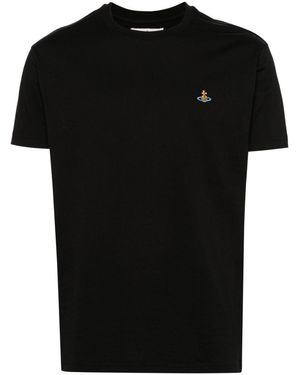 Vivienne Westwood T-Shirt Mit Orb-Stickerei - Schwarz
