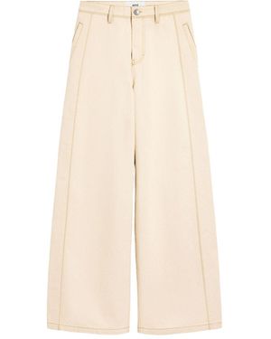 Ami Paris Cotton Super Wide Fit Jeans - Natural