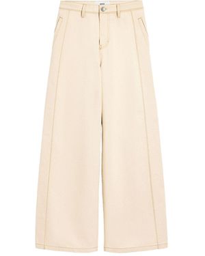 Ami Paris Cotton Super Wide Fit Jeans - Natural
