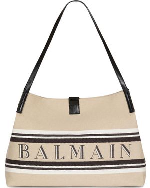 Balmain Mittelgroßer Release Tote Bag Mit Logo - Mettallic