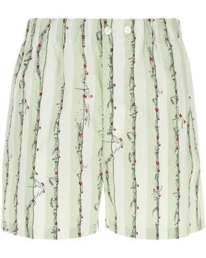 Bottega Veneta Printed Poplin Bermuda Shorts - Multicolour