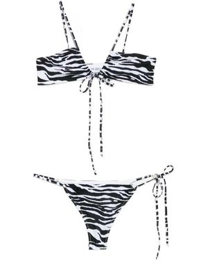 The Attico Bkini Met Zebraprint - Wit