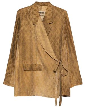 Uma Wang Blazer Mit Bindegürtel - Natur