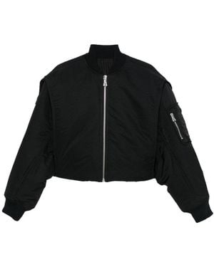 Jean Paul Gaultier Cropped Bomber Jacket - Black