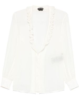 Tom Ford Blouse Met Ruches - Wit