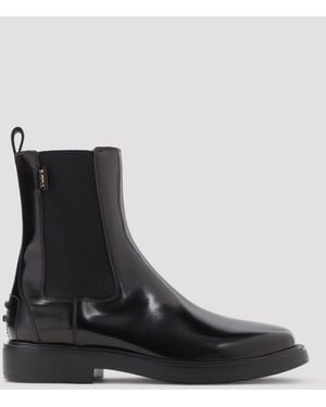 Tod's Leather Ankle Boots - Black