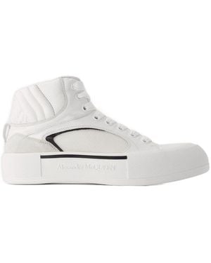 McQueen Übergroße Turnschuhe Alexander MC Königin Leder weiß/schwarz