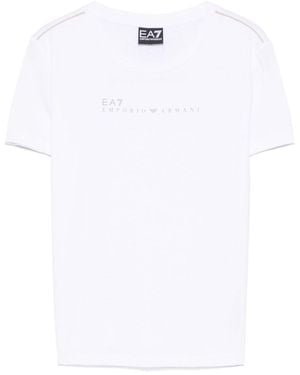 EA7 T-Shirt Mit Logo-Print - Weiß