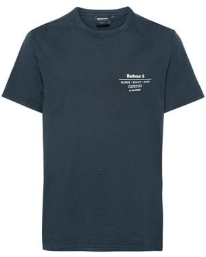 Barbour T-Shirt Mit Logo-Print - Blau