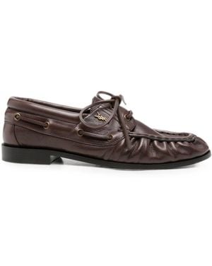 Saint Laurent Le Loafer Leather Loafers - Brown