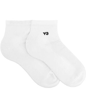 Y-3 3 Socks With Logo - White
