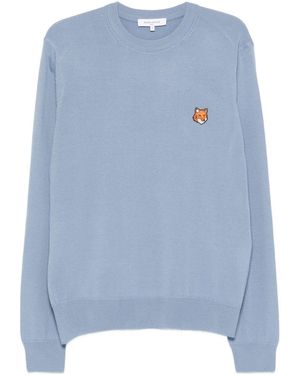 Maison Kitsuné Fox Head Pullover - Blau