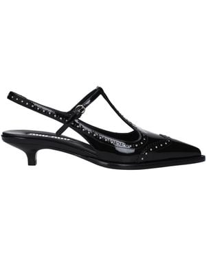 Miu Miu Slingback-Pumps Mit Budapestermuster 35Mm - Schwarz