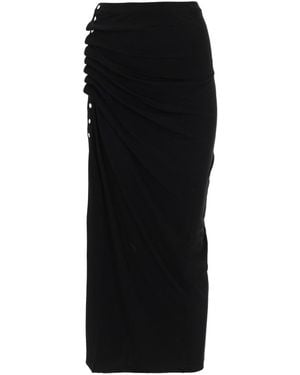 Rabanne Ruched Midi Skirt - Black