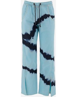 DON'T @ ME – Baumwolljeans mit Batikmuster - Blau
