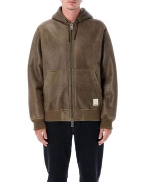 Emporio Armani Lamb Shearling Oversized-Fit Blouson - Brown