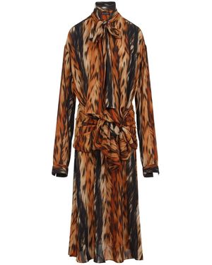 Balenciaga Knotted Dress - Brown
