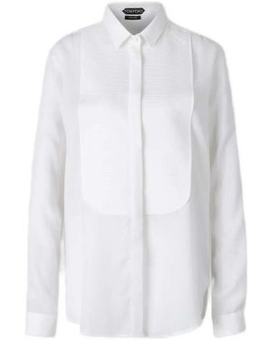 Tom Ford Pleated Bib Shirt - White
