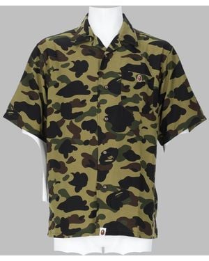 A Bathing Ape Camouflage Patch Logo Short-Sleeve Shirt - Green