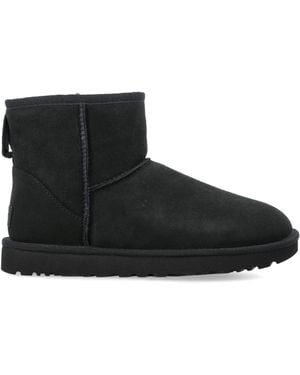 UGG Classic Mini Ii Suede Boots With Shearling Lining - Black