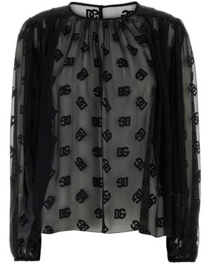 Dolce & Gabbana Organza Blouse - Black