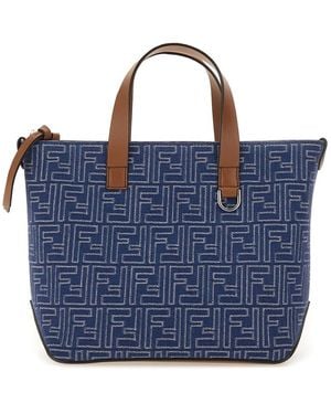 Fendi Ff kleine Einkaufstasche - Blau