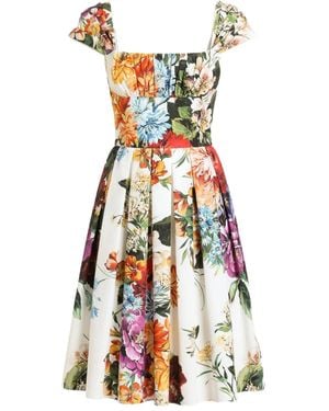 Dolce & Gabbana Blumendruckkleid - Weiß