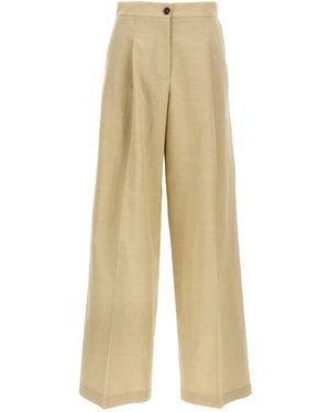 Yves Salomon Linen Trousers Pantaloni-Donna - Neutro