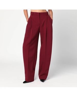 ANDAMANE Bordeaux Pleated Pants - Red