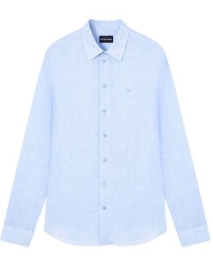 Emporio Armani Logo-Detail Shirt - Blue