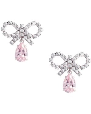 Self-Portrait Self Portrait Pink Micro Bow Drop Ohrringe - Weiß