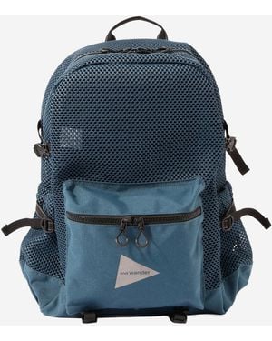 and wander Mochila de nailon con paneles de malla de - Azul