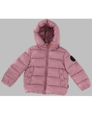 Save The Duck Kids Hooded Puffer Jacket - Pink
