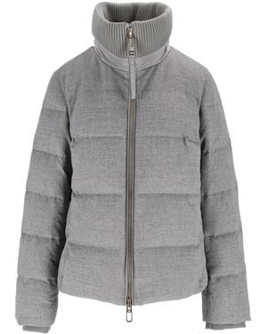 DUNO Quilted Cropped Down Jacket - Grey