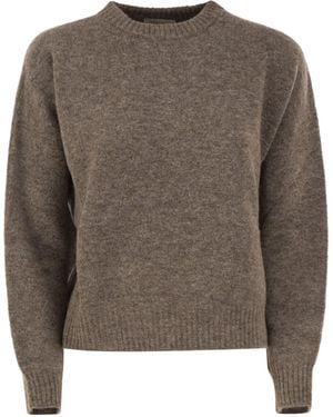 Weekend by Maxmara Wkdtuono Pullover mit Rundhalsausschnitt aus Alpaka und Wolle - Braun