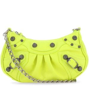 Balenciaga Fluo Leather Le Cagole Mini Handbag - Yellow