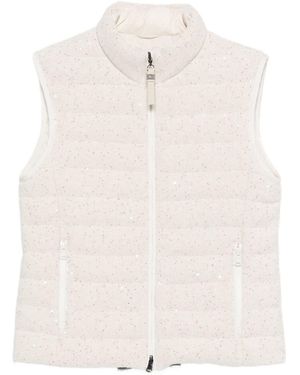 Brunello Cucinelli Cotton Down Vest - Natural