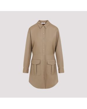 Celine Wollen Mini-jurk - Naturel