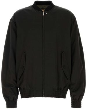 Valentino Garavani Viscose-Blend Bomber Jacket With Cupro Lining - Black